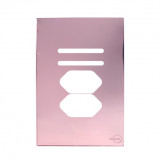 Placa p/ 2 Interruptores + Tomada dupla (especial) 4x2 - Novara Glass Ouro Rose